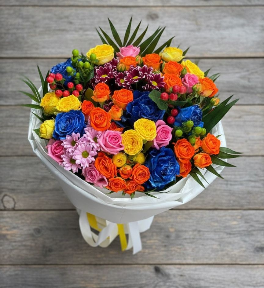 Букет цветов из: Розы и Хризантемы в Кирове Калужской области