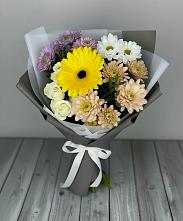 Букет цветов из:  Розы, Герберы и Хризантемы #REPLACE_PRED# Кирове Калужской области