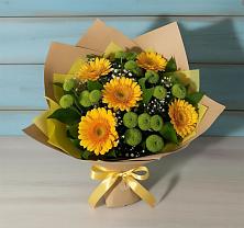 Букет цветов из:  Герберы и Хризантемы #REPLACE_PRED# Кирове Калужской области