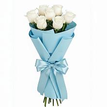 Букет 7 белых роз Проуд в Кирове Калужской области