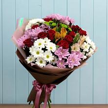Букет цветов из:  Розы, Хризантемы и Альстромерии #REPLACE_PRED# Кирове Калужской области