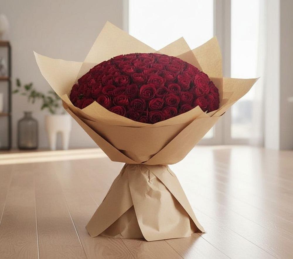 Букет 101 Красная роза в Кирове Калужской области