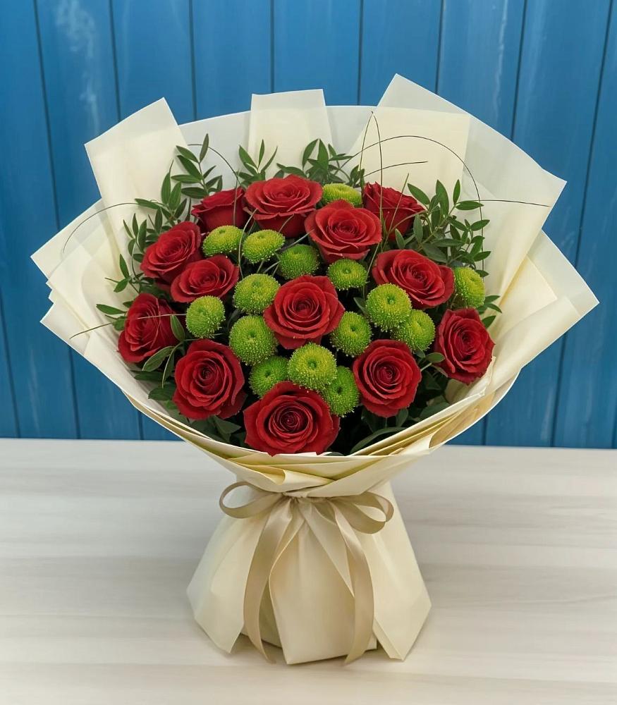 Букет цветов из: Розы и Хризантемы в Кирове Калужской области