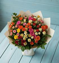 Букет Микс из разноцветных кустовых роз #REPLACE_PRED# Кирове Калужской области
